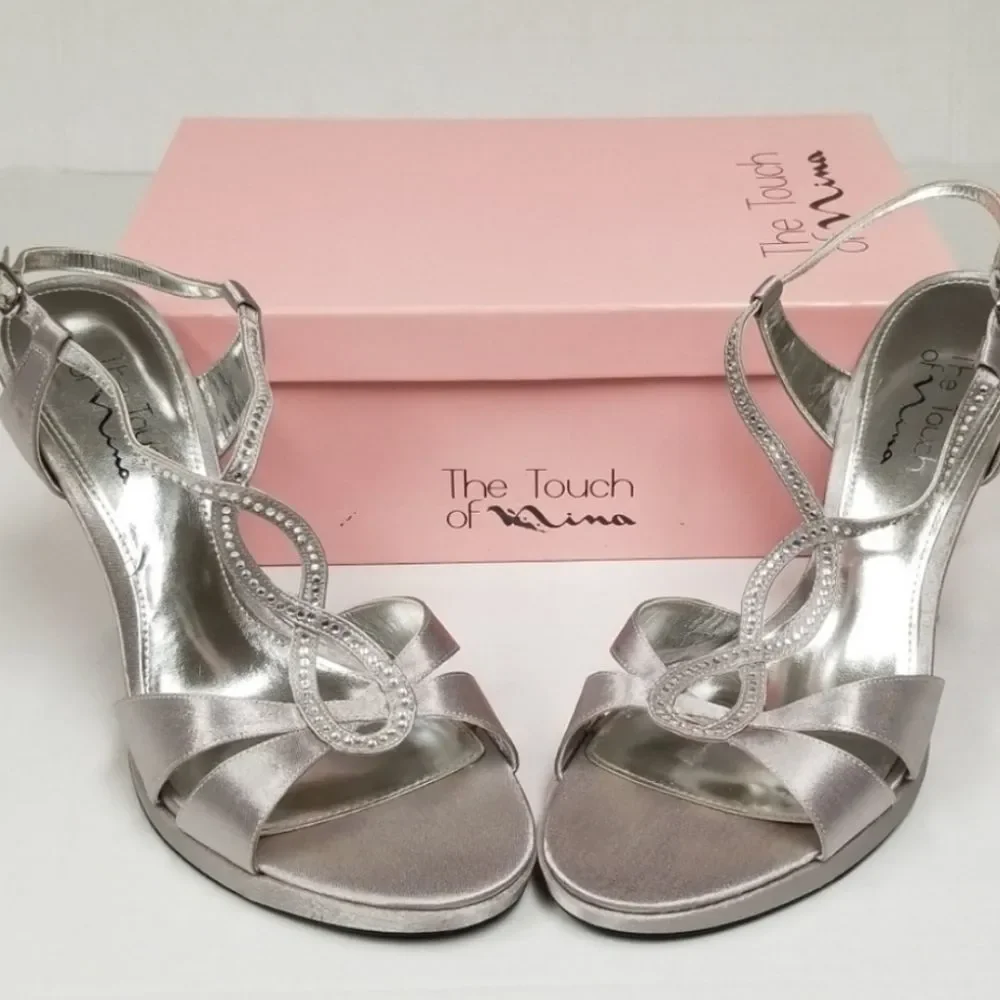 Nina Women's Metallic Silver Heels